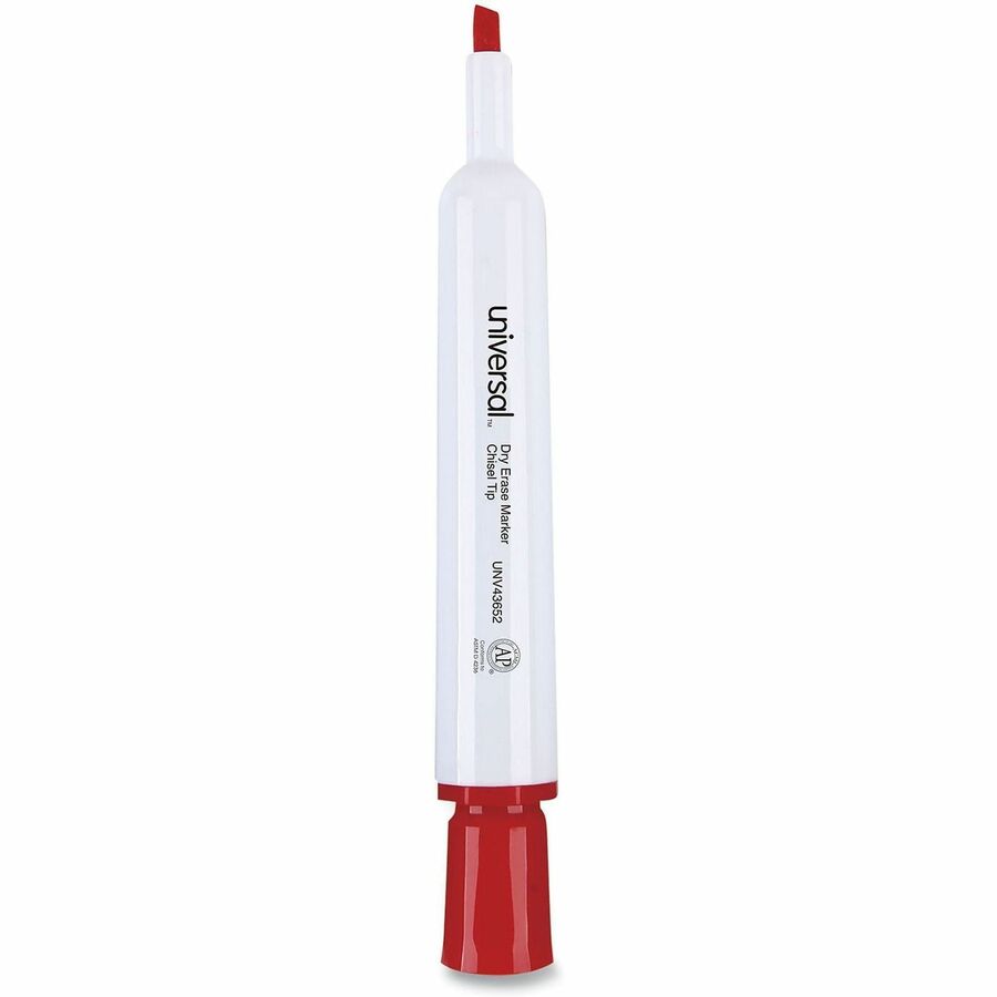 Dry Erase Marker, Broad Chisel Tip, Red, Dozen