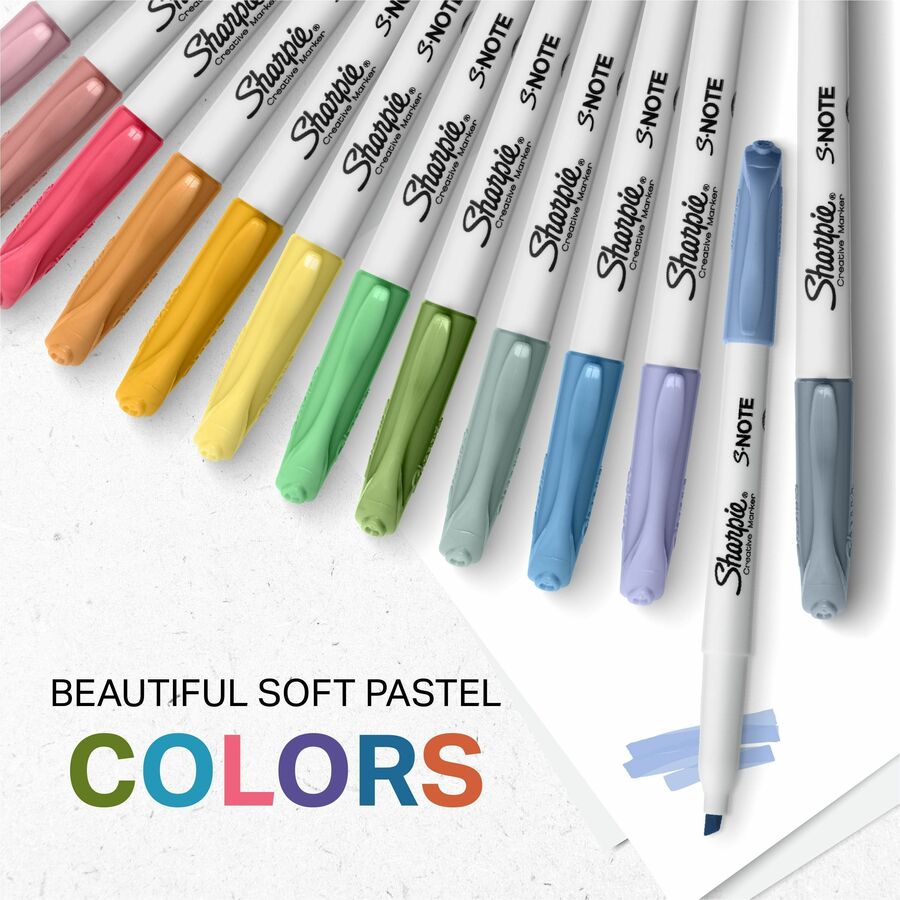 S-Note Creative Markers, Assorted Ink Colors, Bullet/Chisel Tip, Assorted Barrel Colors, 36/Pack