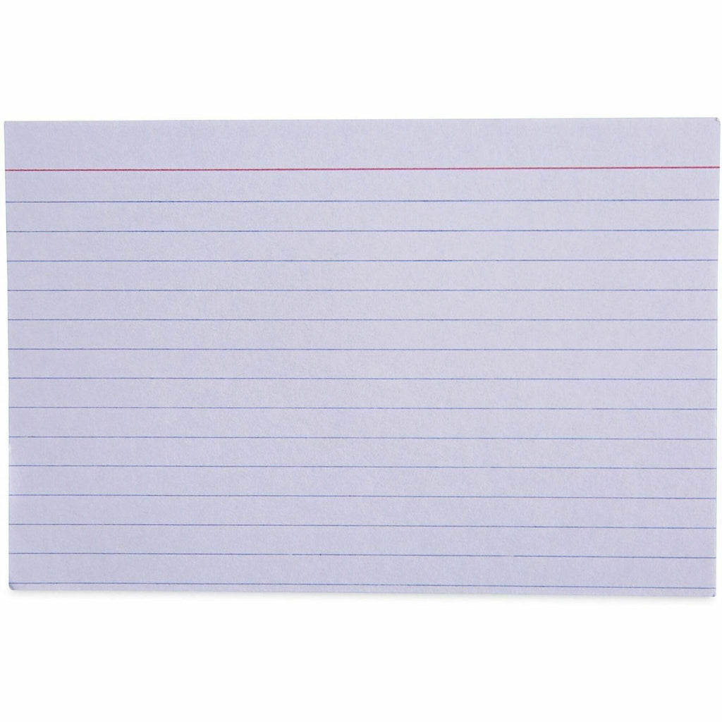 Ruled Index Cards, 4 x 6, White, 100/Pack