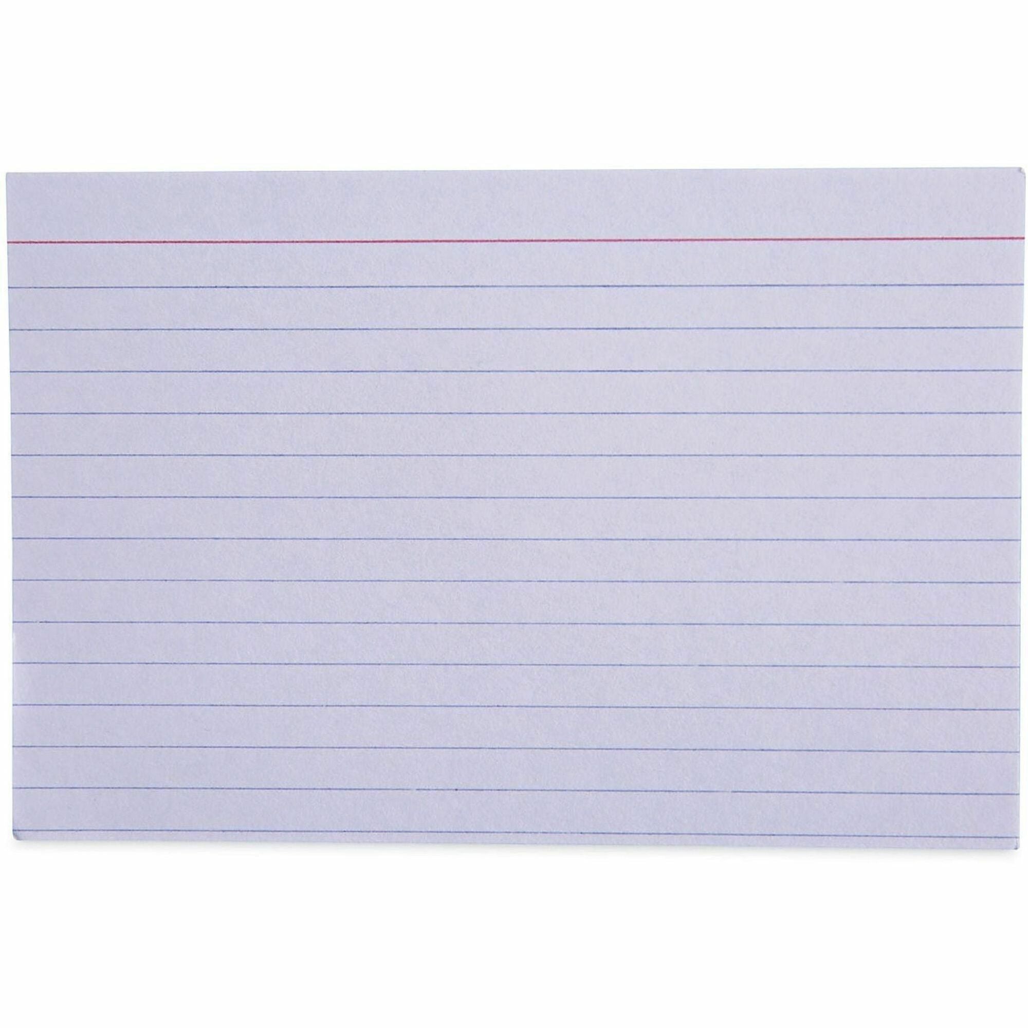 Ruled Index Cards, 4 x 6, White, 100/Pack