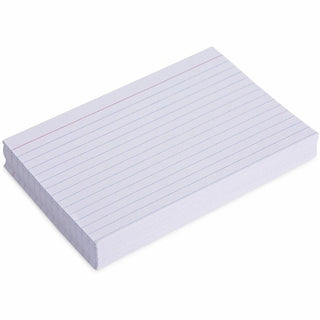 Ruled Index Cards, 4 x 6, White, 100/Pack