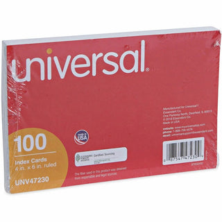 Ruled Index Cards, 4 x 6, White, 100/Pack
