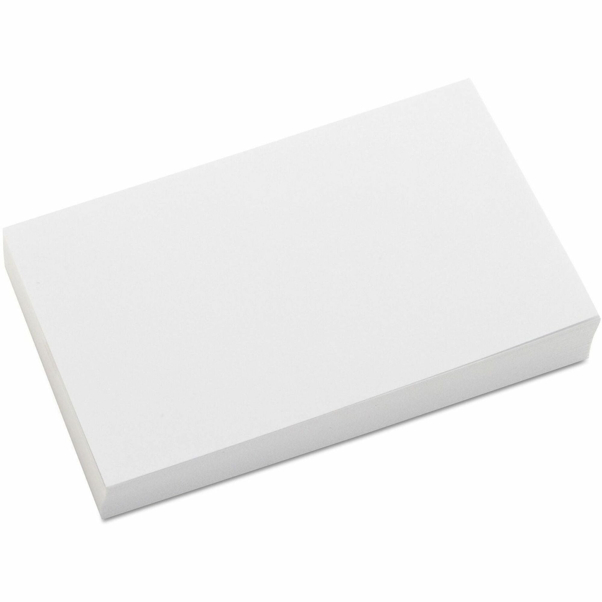 Unruled Index Cards, 3 x 5, White, 100/Pack