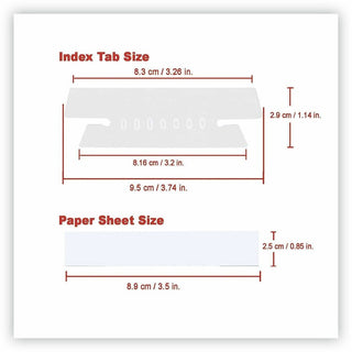 Hanging File Folder Plastic Index Tabs, 1/3-Cut, Clear, 3.7" Wide, 25/Pack