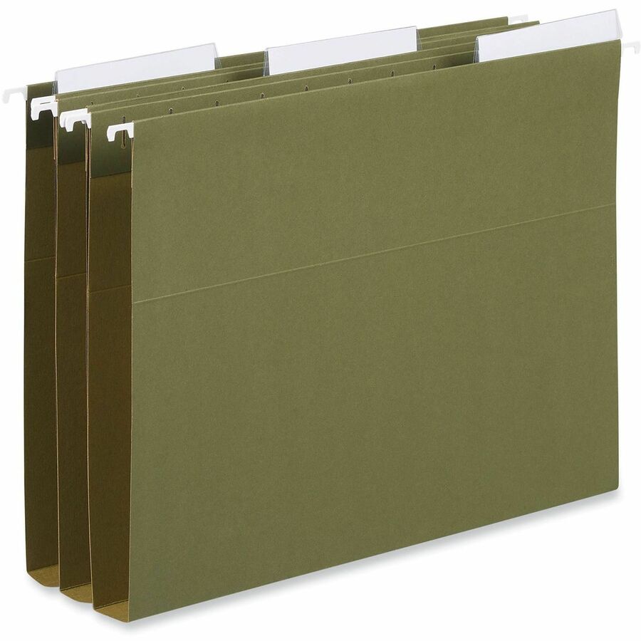 Hanging File Folder Plastic Index Tabs, 1/3-Cut, Clear, 3.7" Wide, 25/Pack