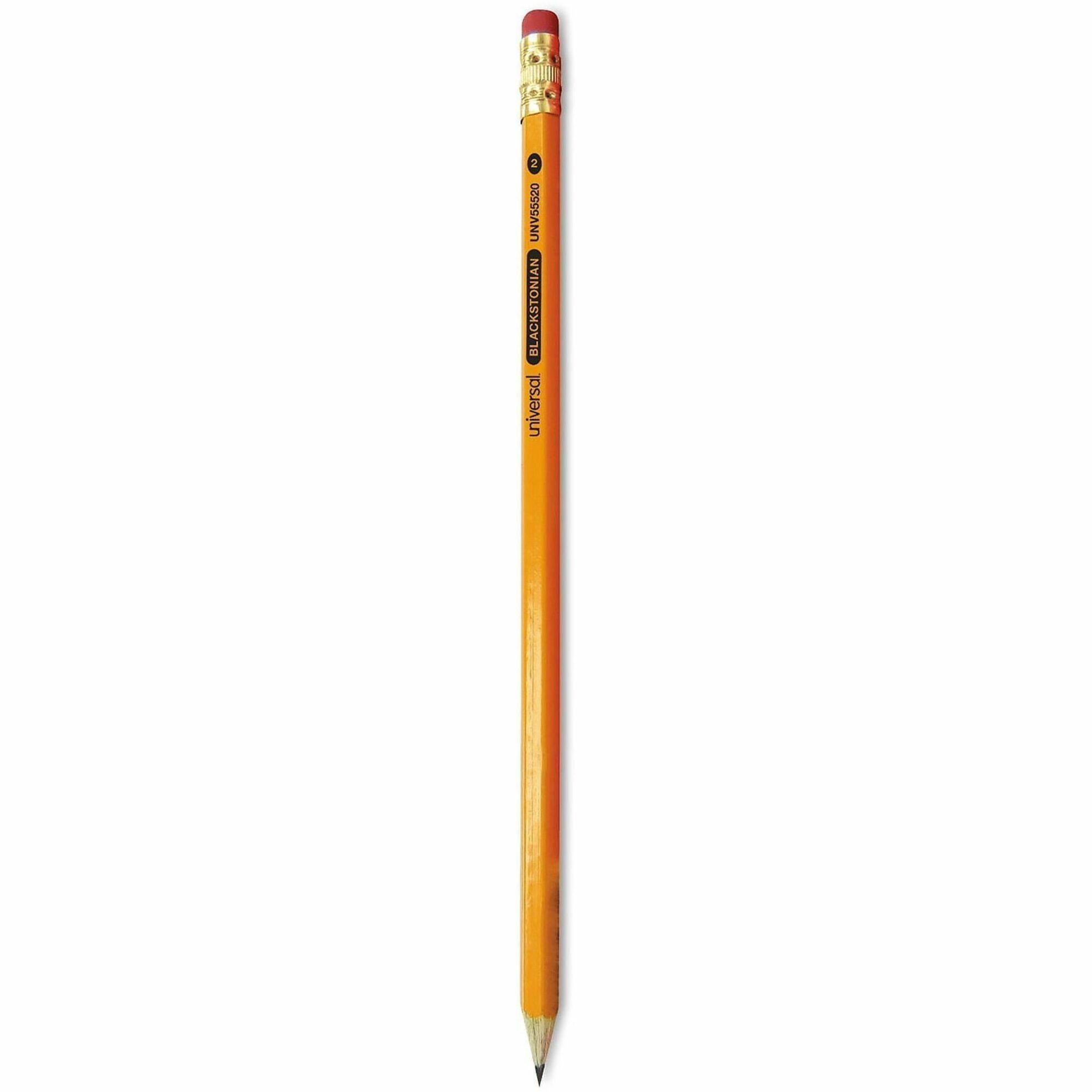 Deluxe Blackstonian Pencil, HB (#2), Black Lead, Yellow Barrel, Dozen