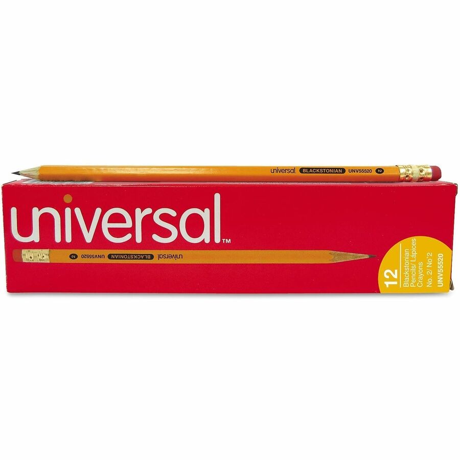 Deluxe Blackstonian Pencil, HB (#2), Black Lead, Yellow Barrel, Dozen