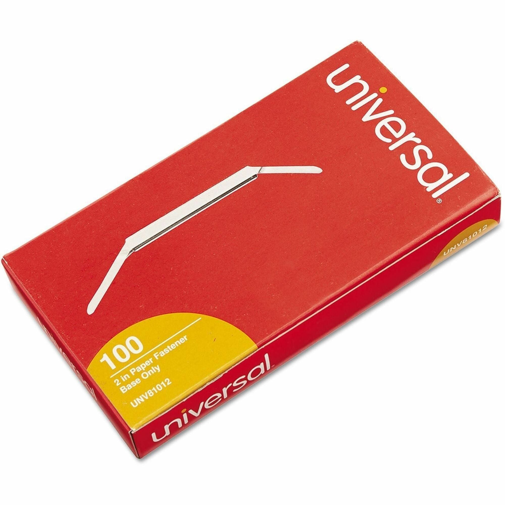 Two-Piece Two-Prong Paper Fastener Bases, 2" Capacity, 2.75" Center to Center, Silver, 100/Box
