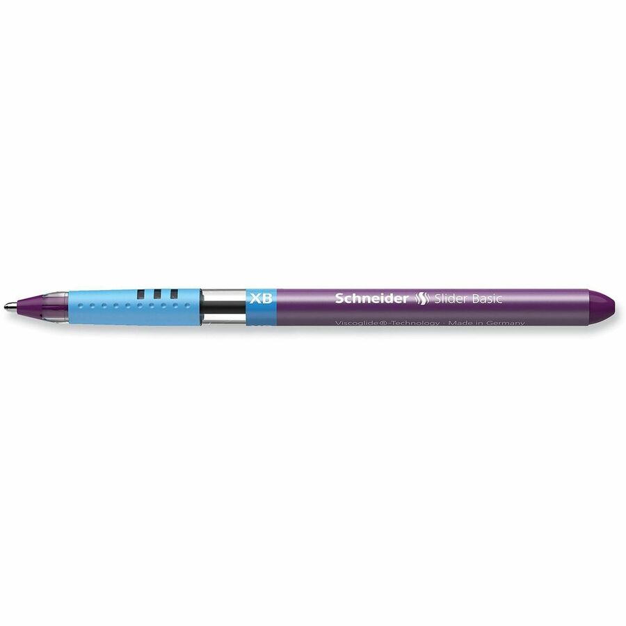 Slider Basic Ballpoint Pen, Stick, Extra-Bold 1.4 mm, Violet Ink, Violet Barrel, 10/Box