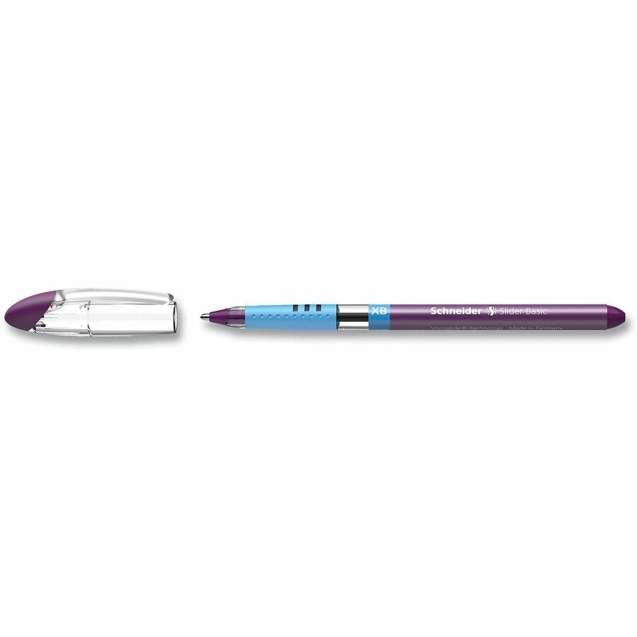 Slider Basic Ballpoint Pen, Stick, Extra-Bold 1.4 mm, Violet Ink, Violet Barrel, 10/Box