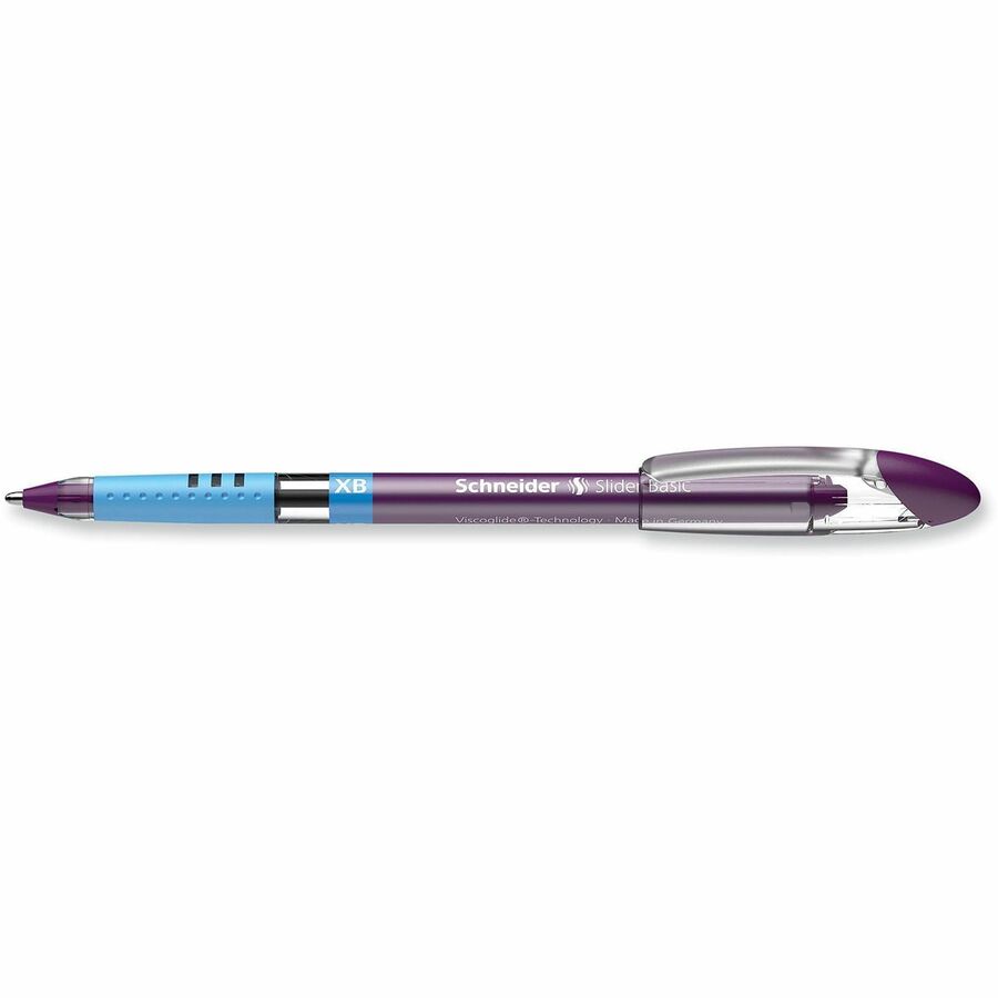 Slider Basic Ballpoint Pen, Stick, Extra-Bold 1.4 mm, Violet Ink, Violet Barrel, 10/Box