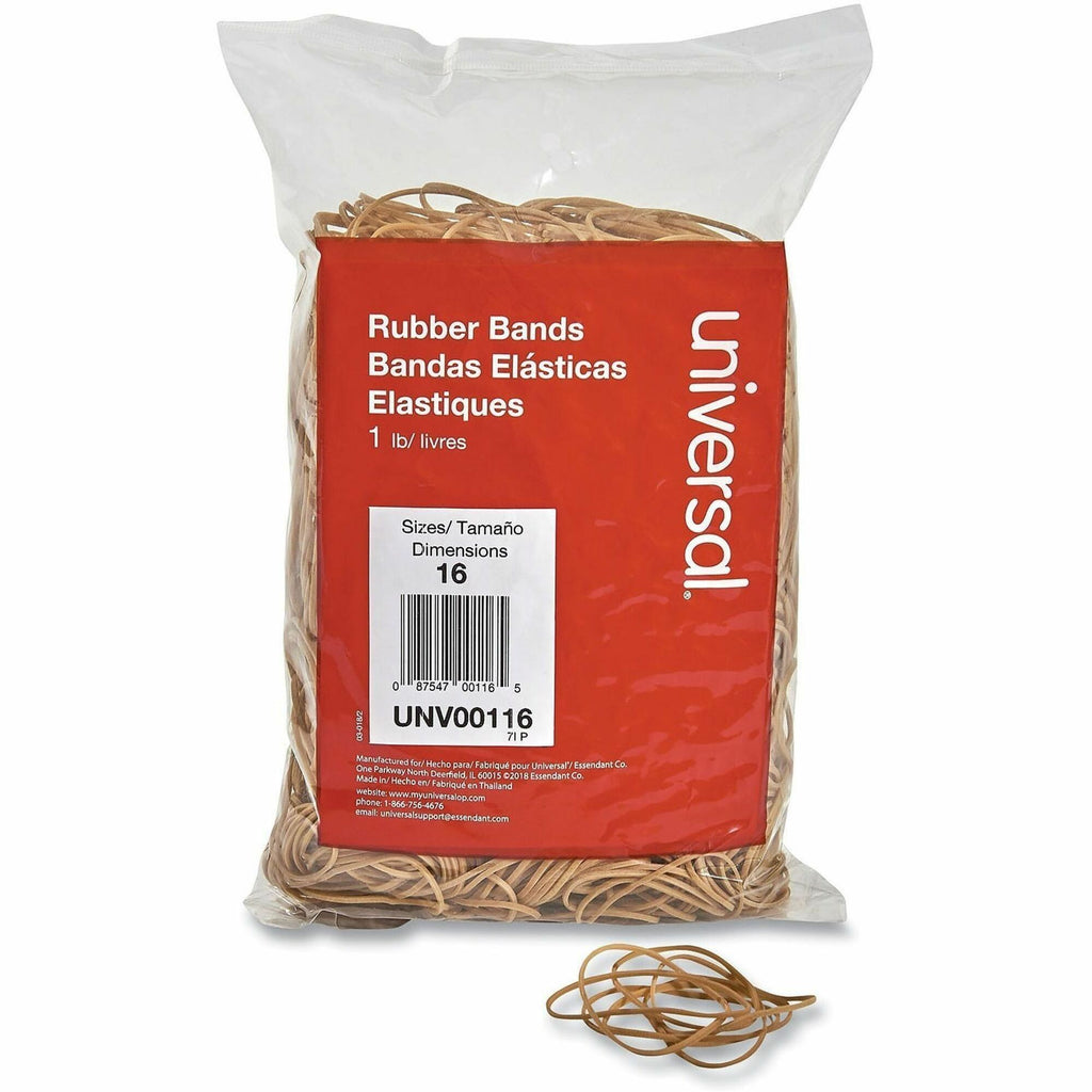 Rubber Bands, Size 16, 0.04" Gauge, Beige, 1 lb Box, 1,900/Pack