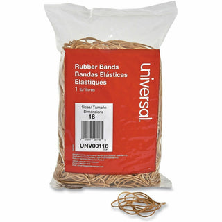 Rubber Bands, Size 16, 0.04" Gauge, Beige, 1 lb Box, 1,900/Pack