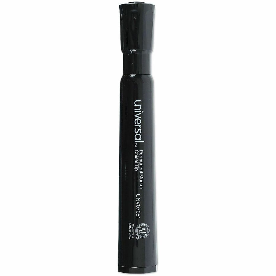Chisel Tip Permanent Marker, Broad Chisel Tip, Black, Dozen