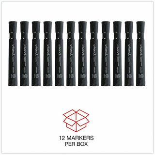 Chisel Tip Permanent Marker, Broad Chisel Tip, Black, Dozen