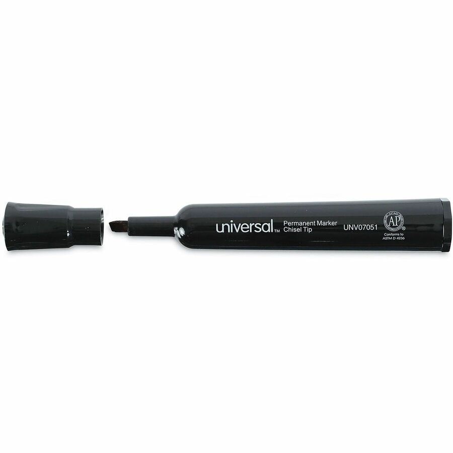 Chisel Tip Permanent Marker, Broad Chisel Tip, Black, Dozen