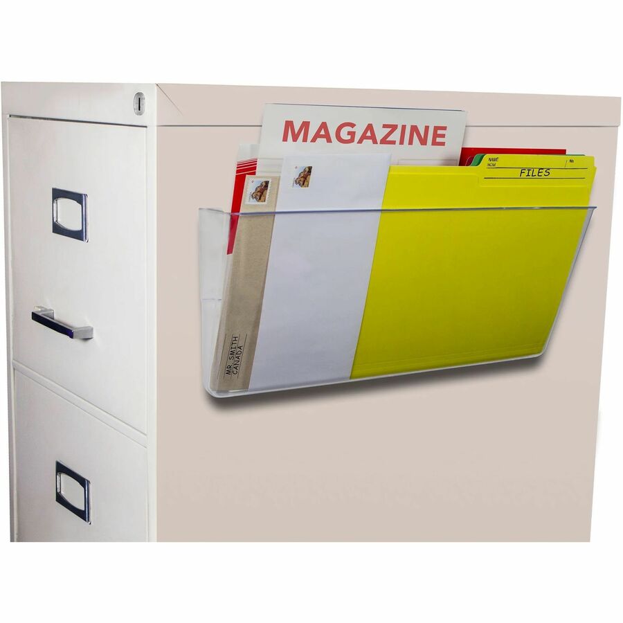 Unbreakable Magnetic Wall File, Legal/Letter Size, 16" x 4" x 7", Clear