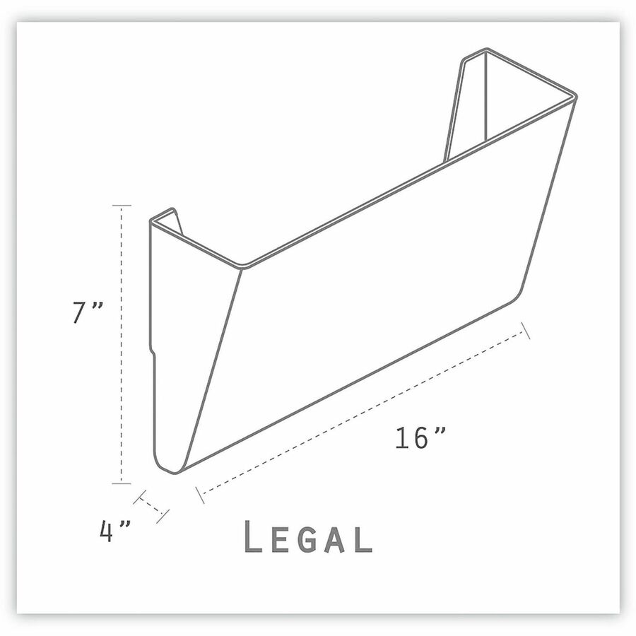 Unbreakable Magnetic Wall File, Legal/Letter Size, 16" x 4" x 7", Clear