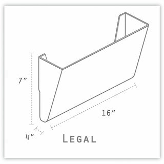 Unbreakable Magnetic Wall File, Legal/Letter Size, 16" x 4" x 7", Clear