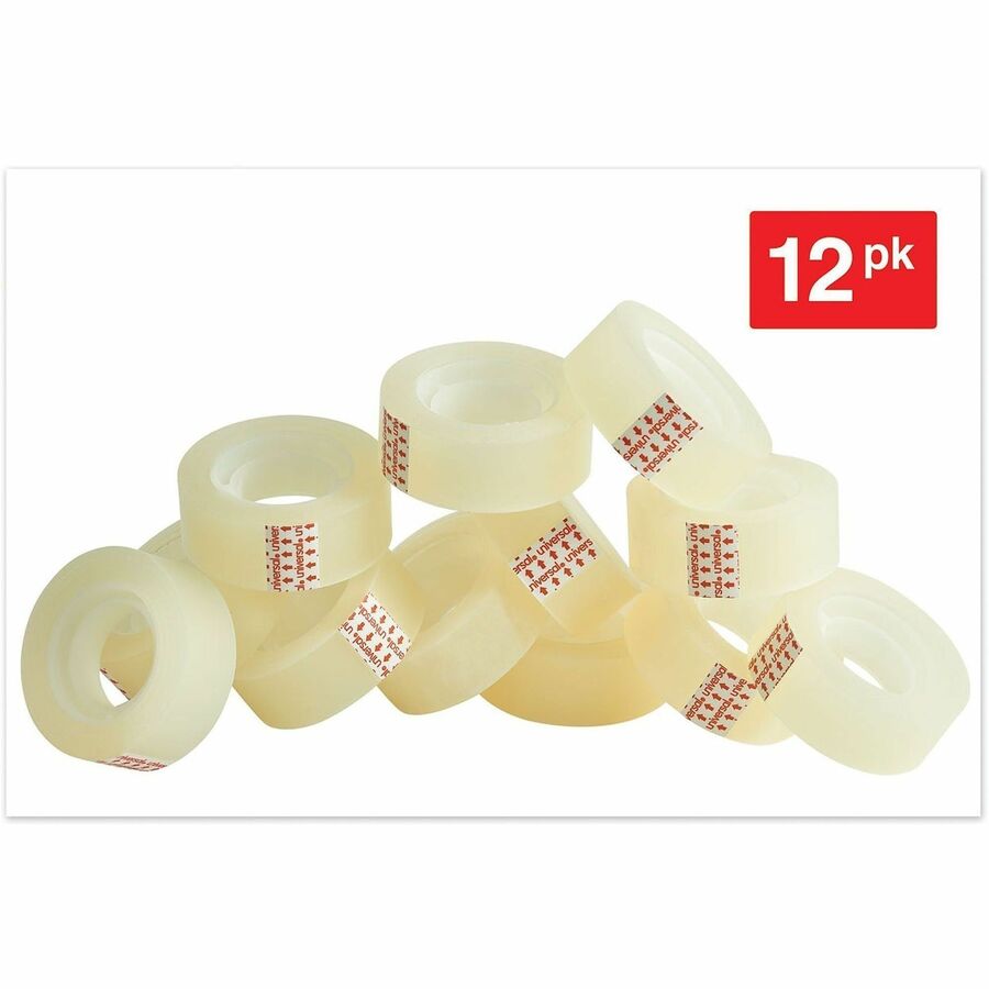 Invisible Tape, 1" Core, 0.75" x 83.33 ft, Clear, 12/Pack