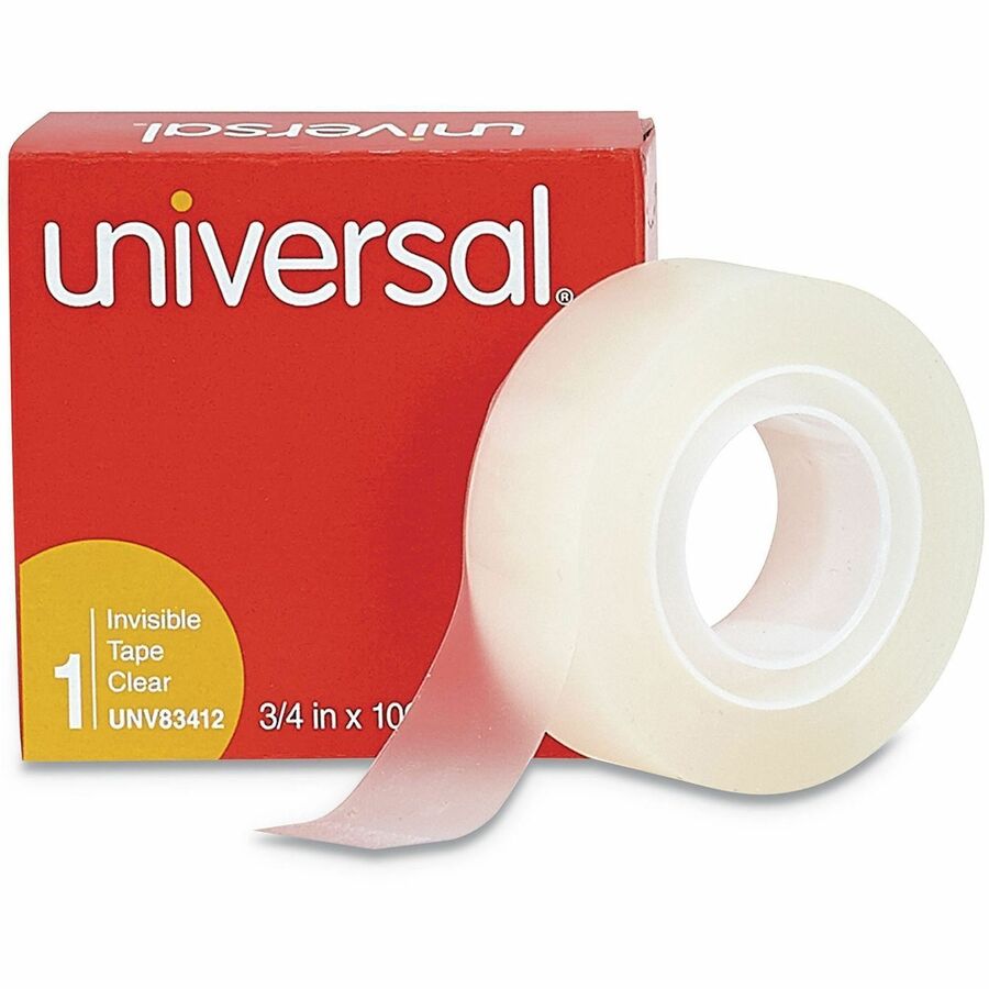 Invisible Tape, 1" Core, 0.75" x 83.33 ft, Clear, 12/Pack