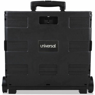 Collapsible Mobile Storage Crate, Plastic, 18.25 x 15 x 18.25 to 39.37, Black