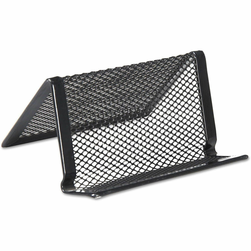 Mesh Metal Business Card Holder, Holds 50 2.25 x 4 Cards, 3.78 x 3.38 x 2.13, Black