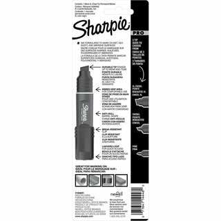 Sharpie PRO Permanent Markers - Broad, Medium, Fine Marker Point - Chisel Marker Point Style - Black - 1 Pack