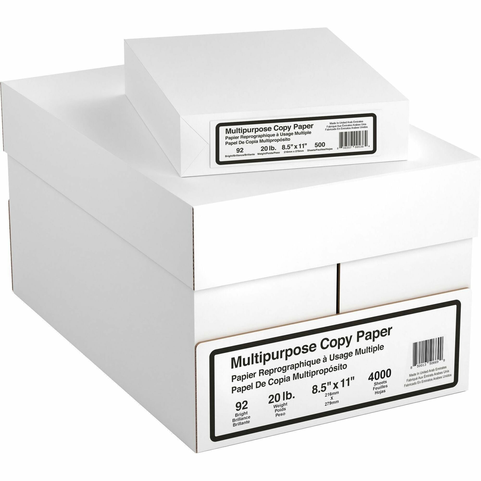 Special Buy Economy 20 lb Copy Paper - Letter - 8 1/2" x 11" - 20 lb Basis Weight - 8 / Carton - White