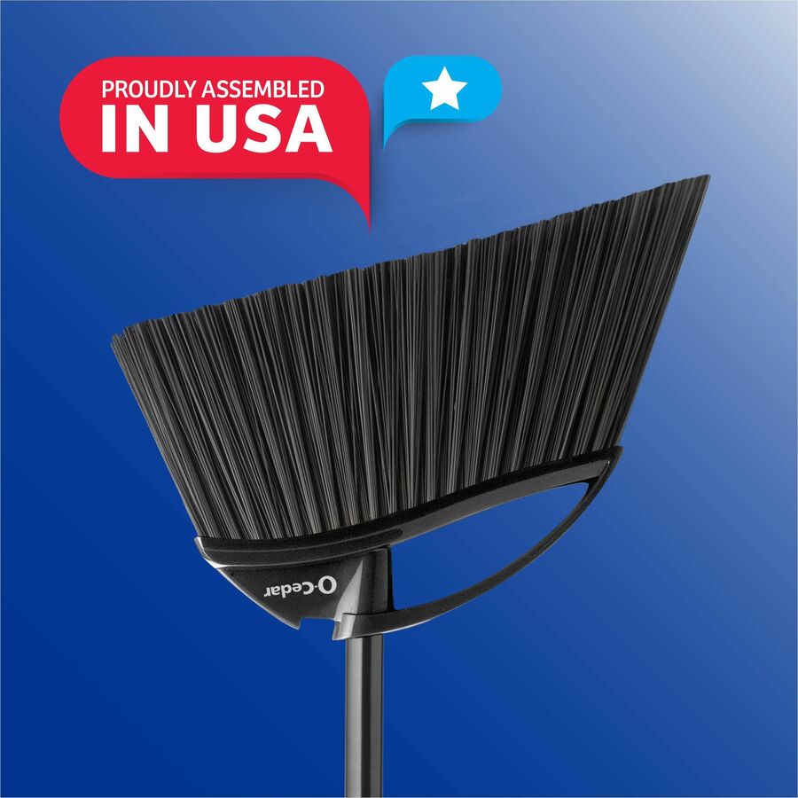 O-Cedar PowerCorner Outdoor Broom - 1 Each - Black, Gray