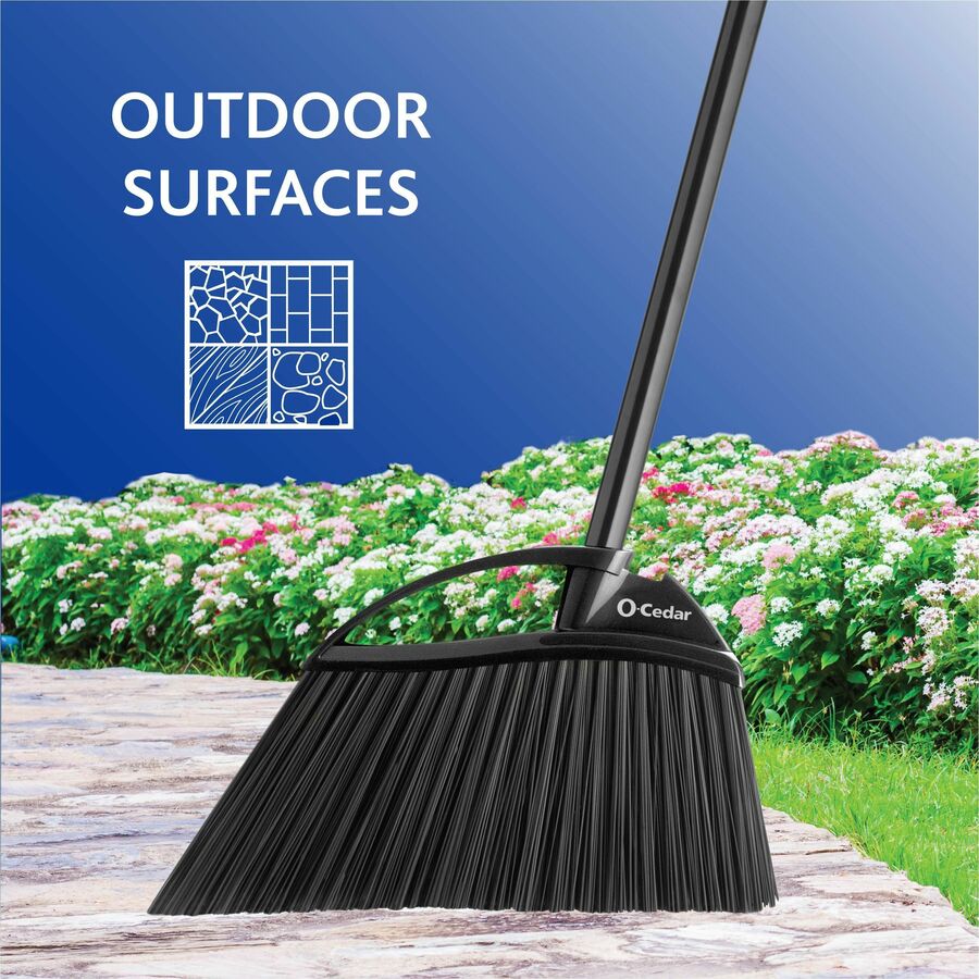 O-Cedar PowerCorner Outdoor Broom - 1 Each - Black, Gray