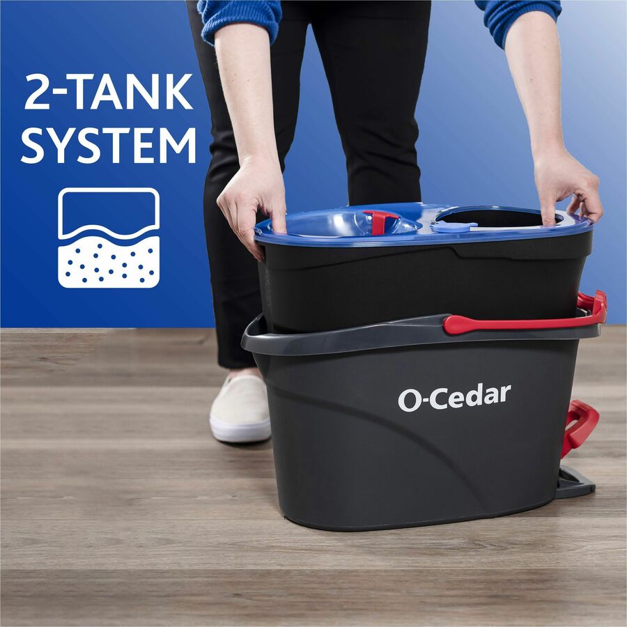 O-Cedar EasyWring RinseClean Spin Mop - MicroFiber Head - Washable, Reusable, Machine Washable, Refillable, Telescopic Handle - 1 Each - Multi