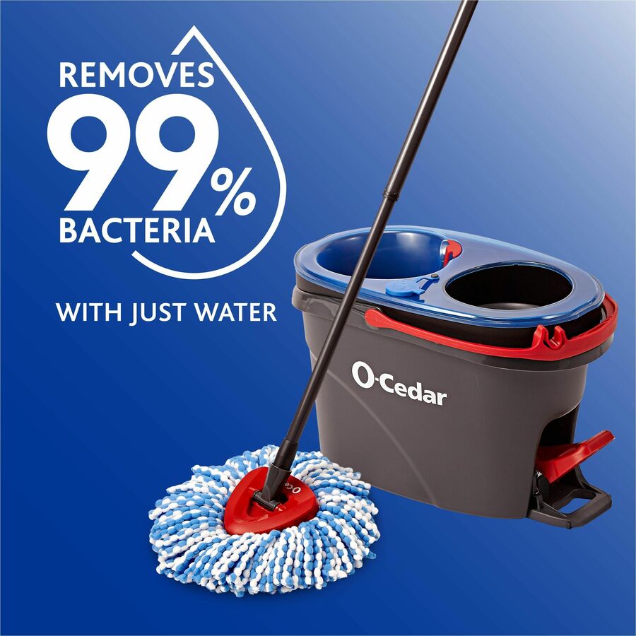 O-Cedar EasyWring RinseClean Spin Mop - MicroFiber Head - Washable, Reusable, Machine Washable, Refillable, Telescopic Handle - 1 Each - Multi