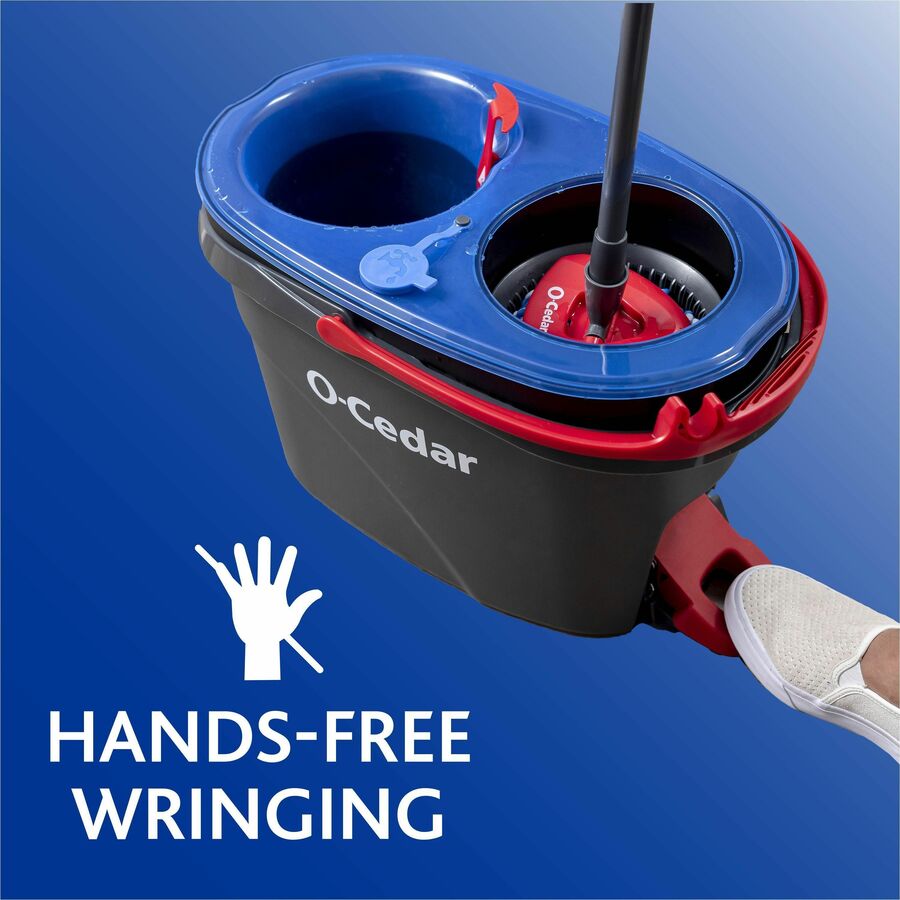 O-Cedar EasyWring RinseClean Spin Mop - MicroFiber Head - Washable, Reusable, Machine Washable, Refillable, Telescopic Handle - 1 Each - Multi