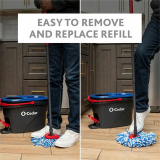 O-Cedar EasyWring RinseClean Spin Mop - MicroFiber Head - Washable, Reusable, Machine Washable, Refillable, Telescopic Handle - 1 Each - Multi