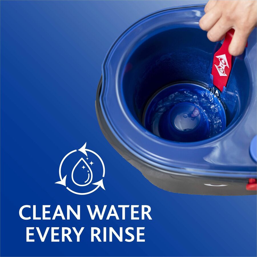 O-Cedar EasyWring RinseClean Spin Mop - MicroFiber Head - Washable, Reusable, Machine Washable, Refillable, Telescopic Handle - 1 Each - Multi
