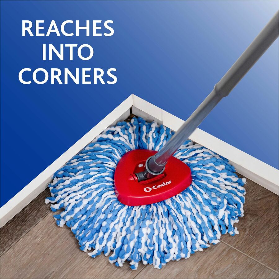 O-Cedar EasyWring RinseClean Spin Mop - MicroFiber Head - Washable, Reusable, Machine Washable, Refillable, Telescopic Handle - 1 Each - Multi