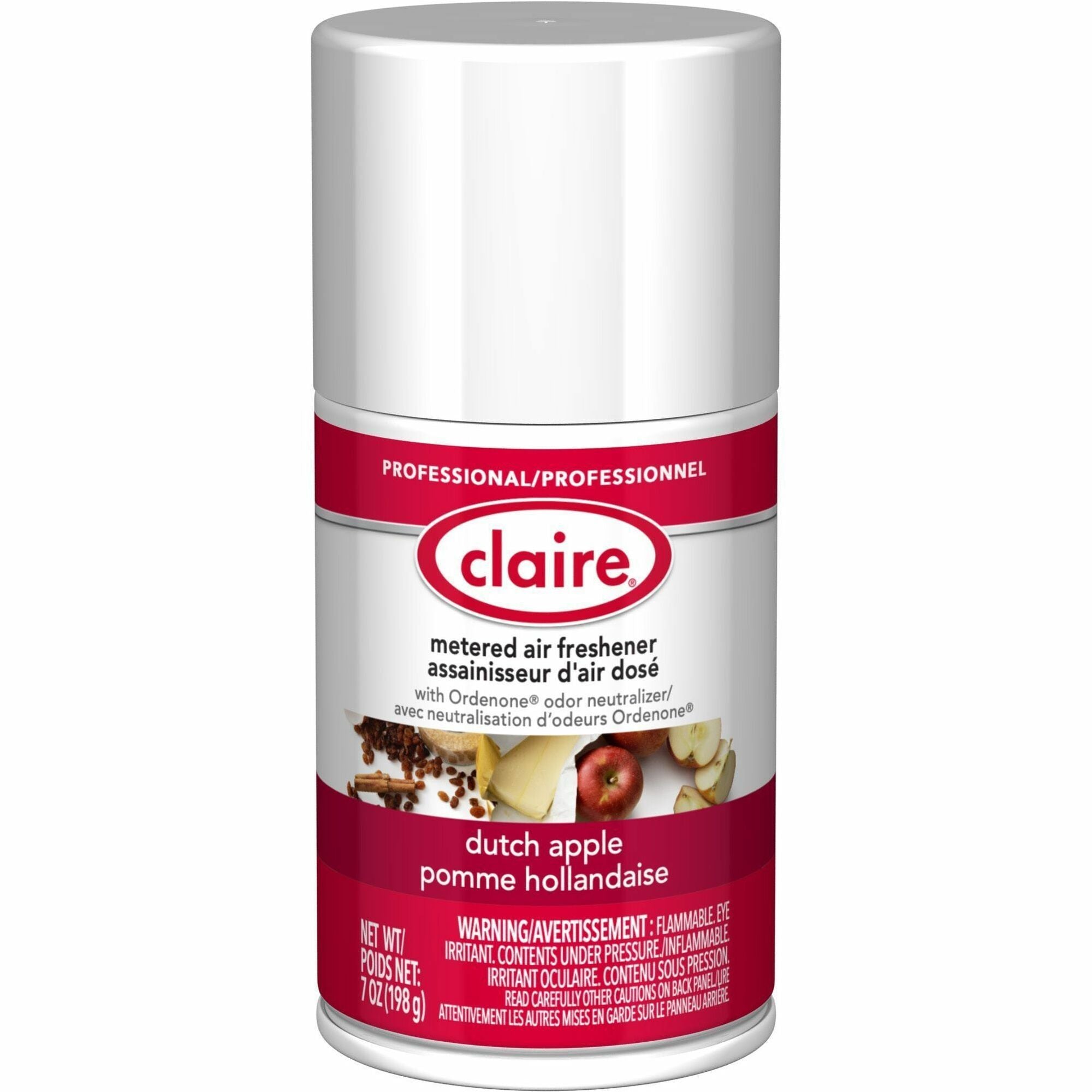 Claire Metered Air Freshener with Ordenone - Aerosol - 6000 ft - 7 fl oz (0.2 quart) - Dutch Apple - 30 Day - 12 / Carton - Odor Neutralizer