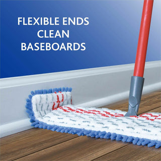 O-Cedar Hardwood Floor 'N More 3-Action Mop - MicroFiber Head - Double-sided, Flexible, Reusable, Washable, Swivel Head, Absorbent, Machine Washable - 1 Each - Multi