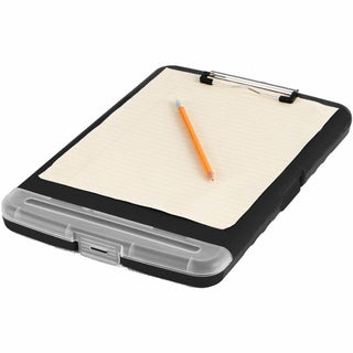 Business Source Storage Clipboard - Storage for 160 Sheet - Plastic - Black - 1 Each