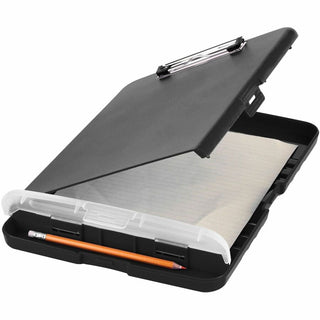 Business Source Storage Clipboard - Storage for 160 Sheet - Plastic - Black - 1 Each