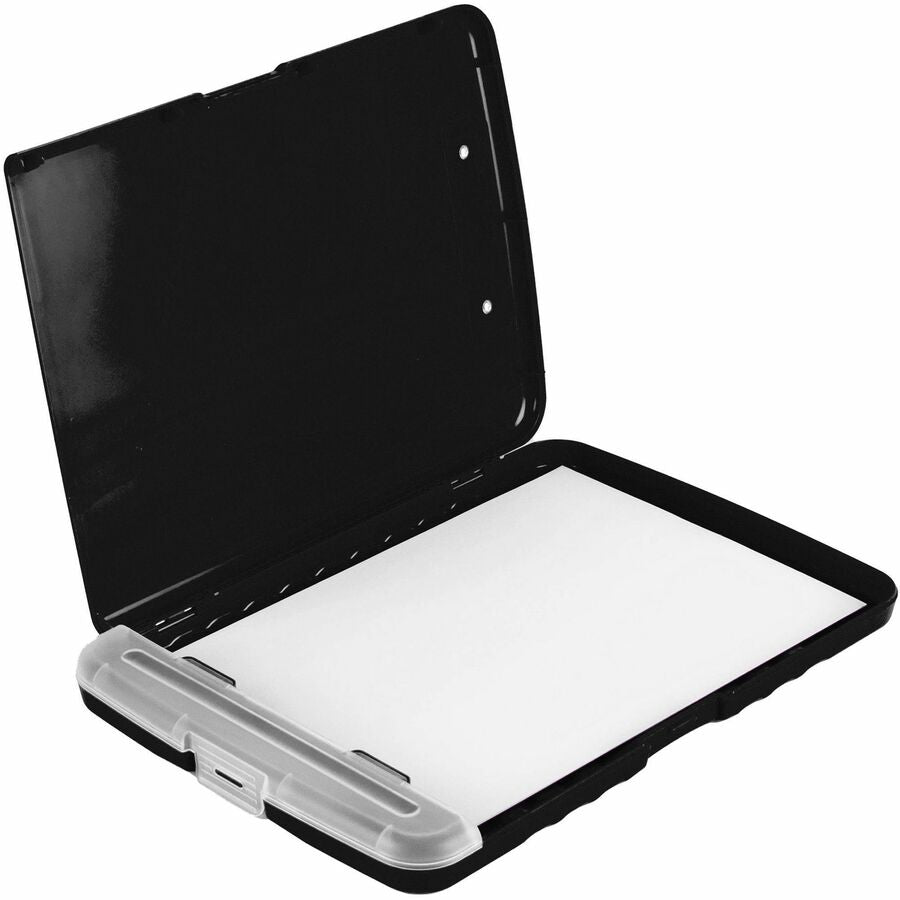 Business Source Storage Clipboard - Storage for 160 Sheet - Plastic - Black - 1 Each