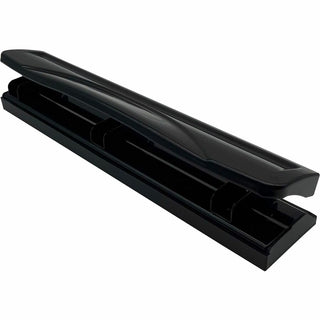 Business Source Nonadjustable 3-Hole Punch - 10 Sheet - 1/4" Punch Size - Round Shape - Black