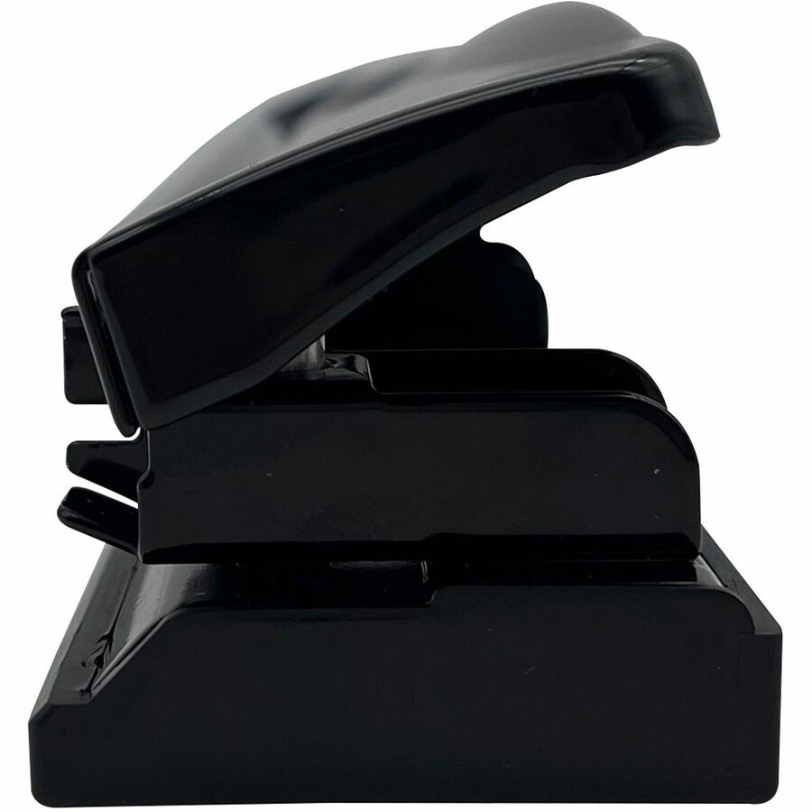 Business Source Nonadjustable 3-Hole Punch - 10 Sheet - 1/4" Punch Size - Round Shape - Black