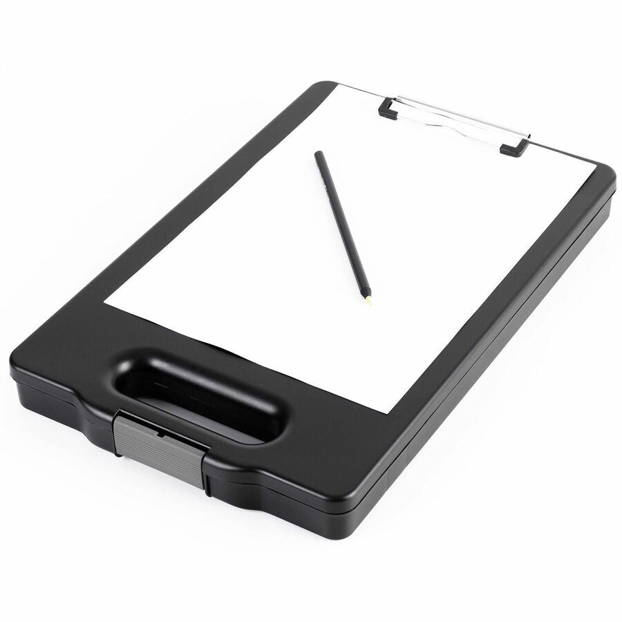 Business Source Storage Clipboard - Storage for 200 Sheet - Black - 1 Each