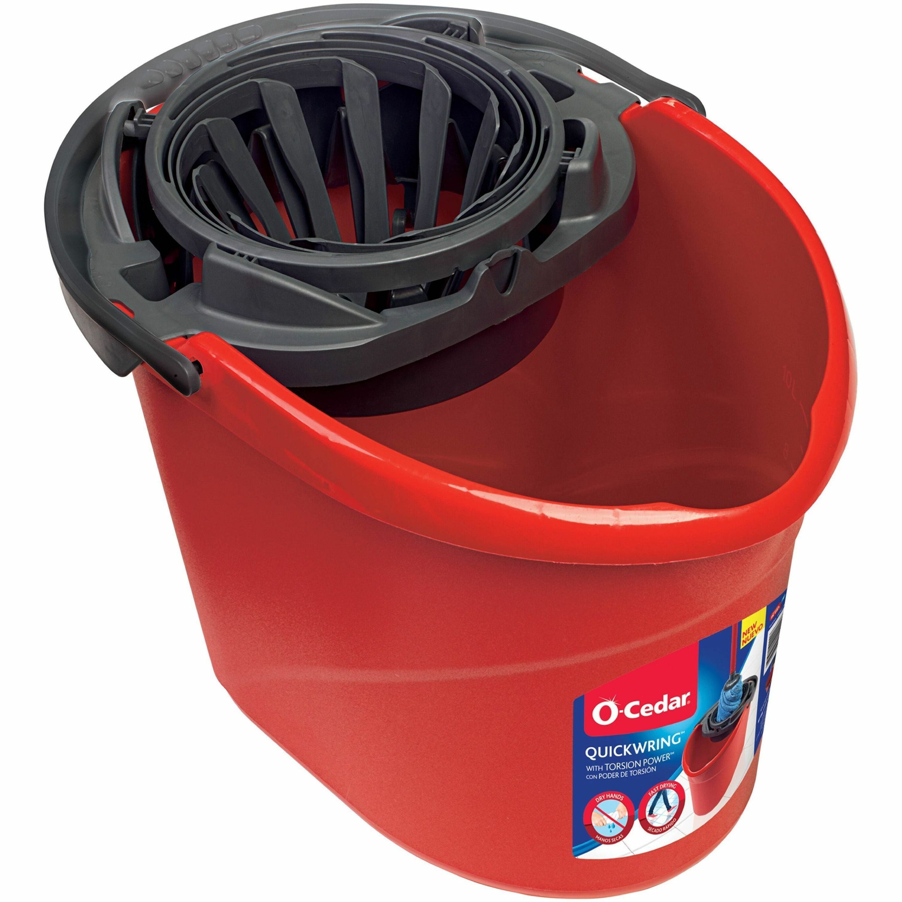 o-cedar-quickwring-bucket-250-gal-handle-wringer-red-gray-1-each_fhp164196 - 1