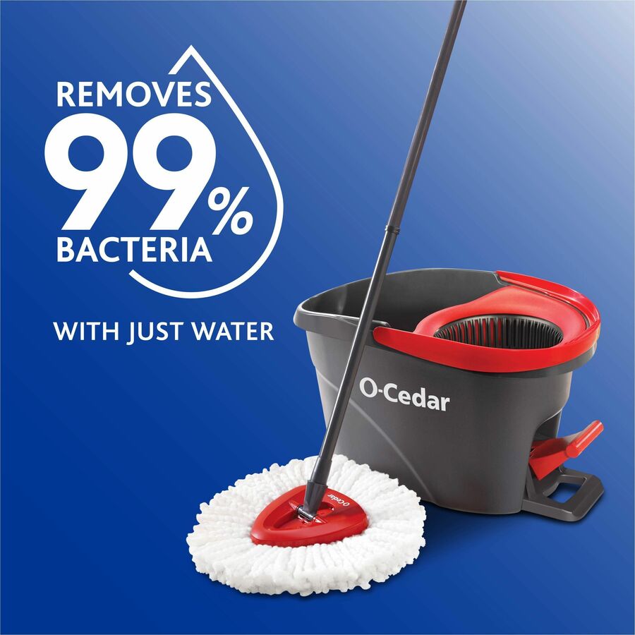 O-Cedar EasyWring Spin Mop & Bucket System - Red, Gray - 1 Each