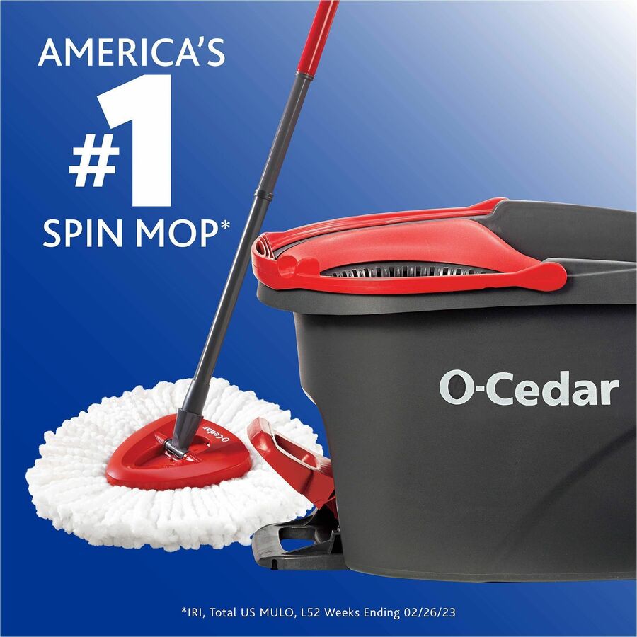 O-Cedar EasyWring Spin Mop & Bucket System - Red, Gray - 1 Each