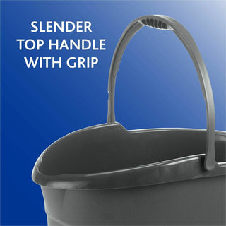 O-Cedar Easy Pour Bucket - 3 gal - Splash Resistant, Durable, Handle - Plastic - Gray - 1 Each