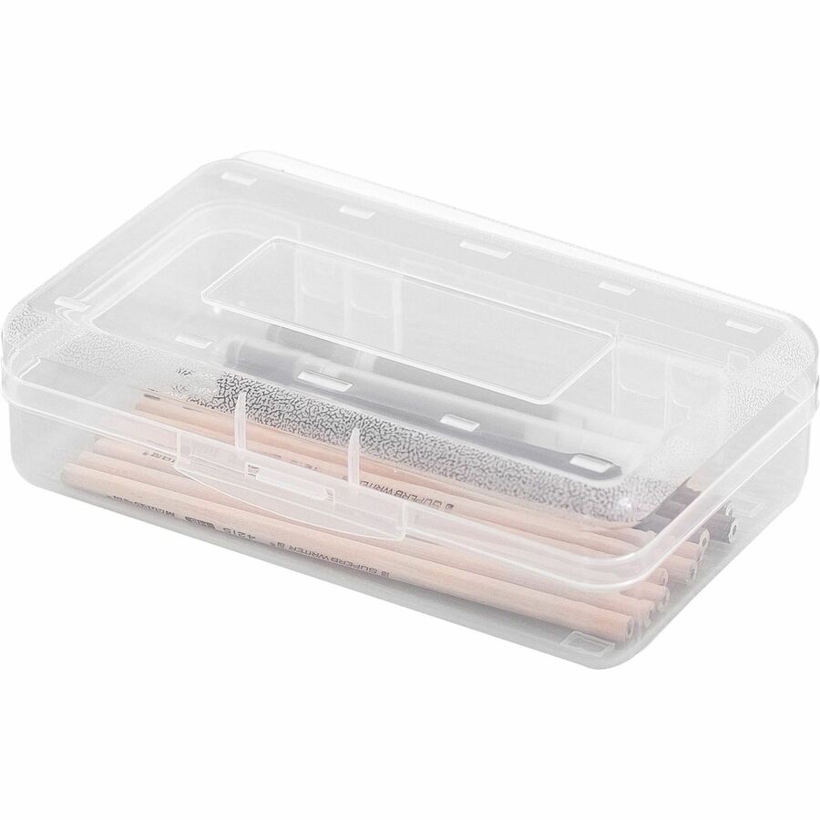 business-source-carrying-case-pencil-writing-utensils-supplies-clear-polypropylene-body-1-each_bsn49272 - 4